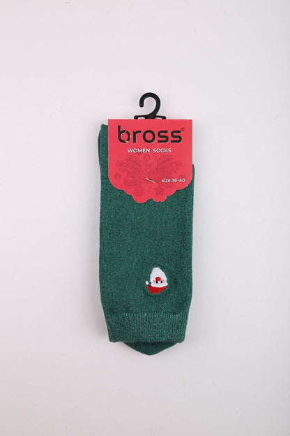 Christmas Boxed Lurex Embroidered Women's Socks