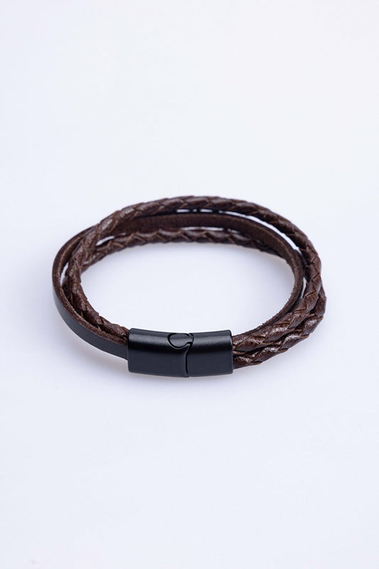 Leather Brown Men's Bracelet