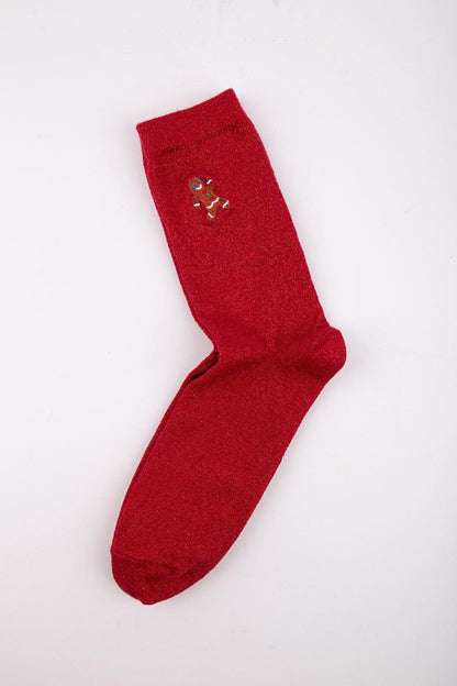 Christmas Boxed Lurex Embroidered Women's Socks