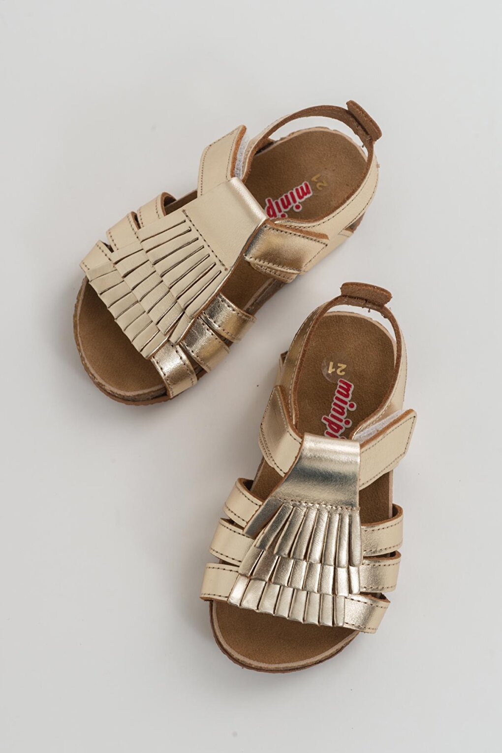 Girl's Gold Leather healthy Supported Children's Sandals