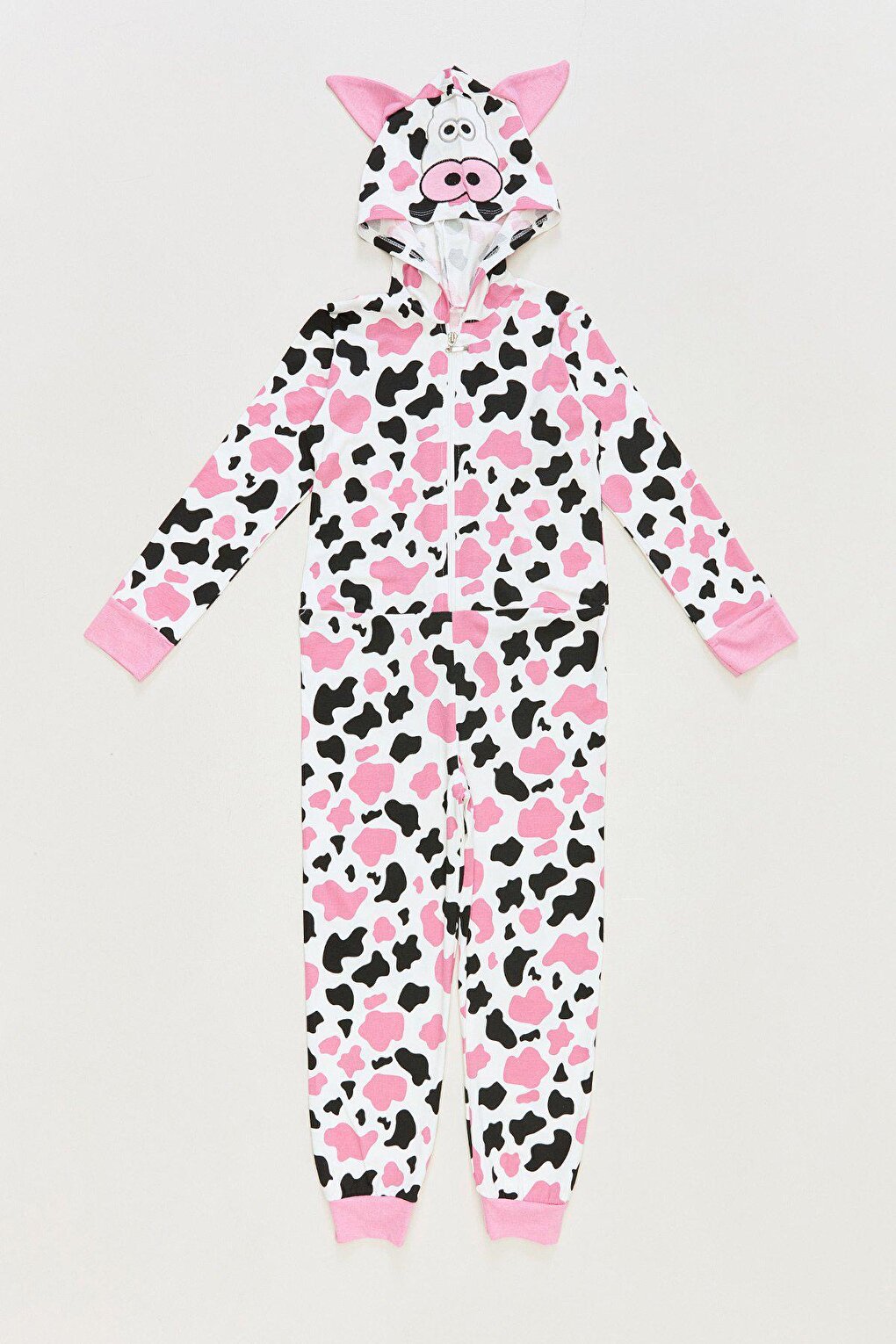 Dalmatian Patterned Hooded Girl's Jumpsuit