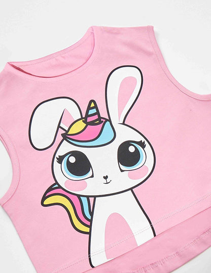 Unicorn Rabbit Girls T-shirt Skirt Set