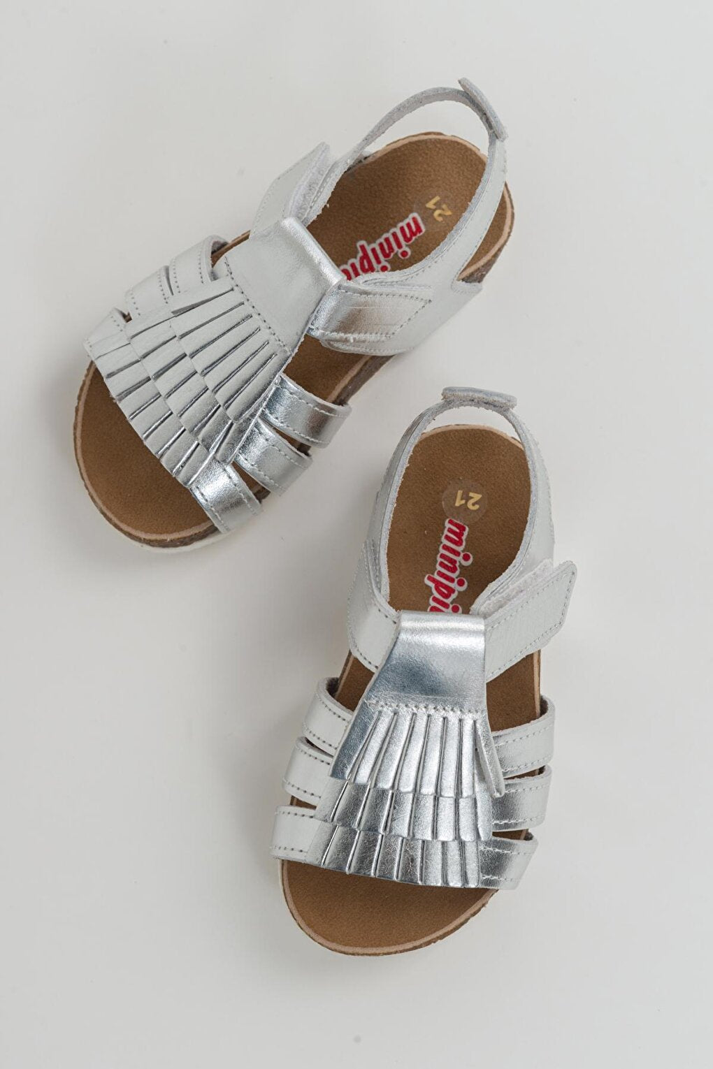 Girl's Silver Leather healthy Supported Children's Sandals