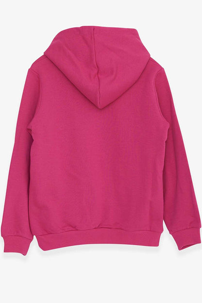 Girl's Sweatshirt Butterfly Printed Fuchsia (Age 7-9)