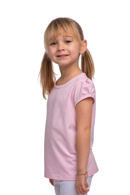 Pink Girl's Short Sleeve Basic T-Shirt