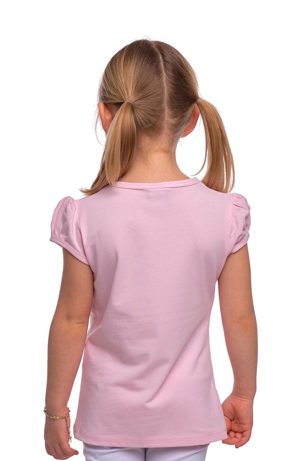 Pink Girl's Short Sleeve Basic T-Shirt