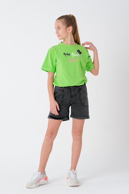 Girl Adjustable Waist T-Shirt 8-14 Years T2103