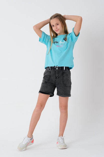 Girl Adjustable Waist T-Shirt 8-14 Years T2103