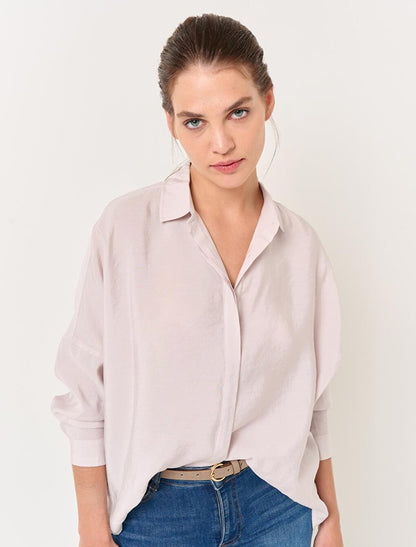 Mink Loose Cut Long Sleeve Basic Shirt