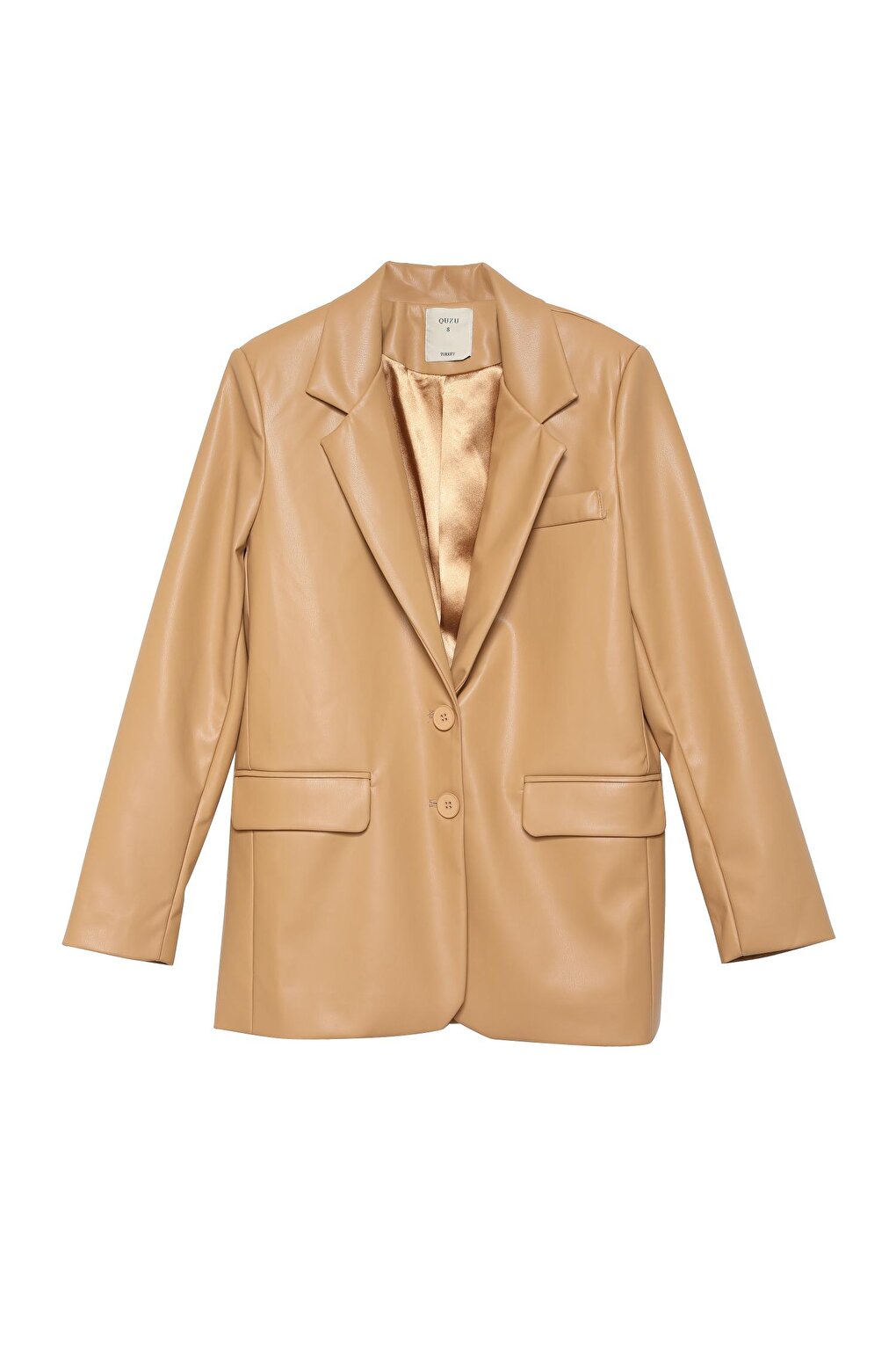 Blazer Leather Jacket Camel