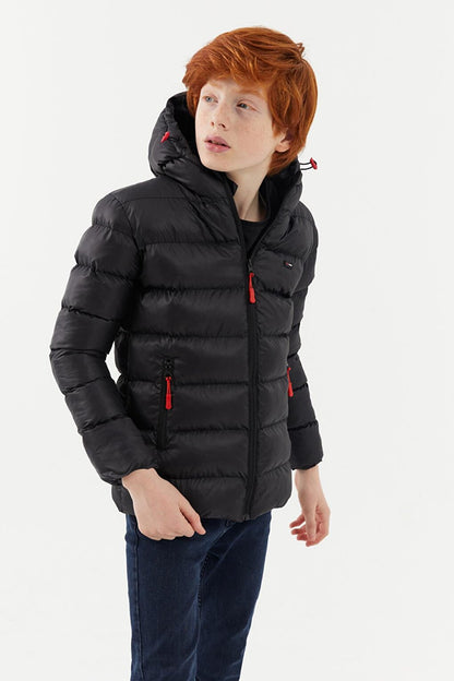 Boy's Water and Windproof Fleece Hooded Coat RMK-004