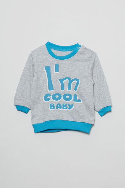 Text Printed Baby Boy Bottom and Top Set