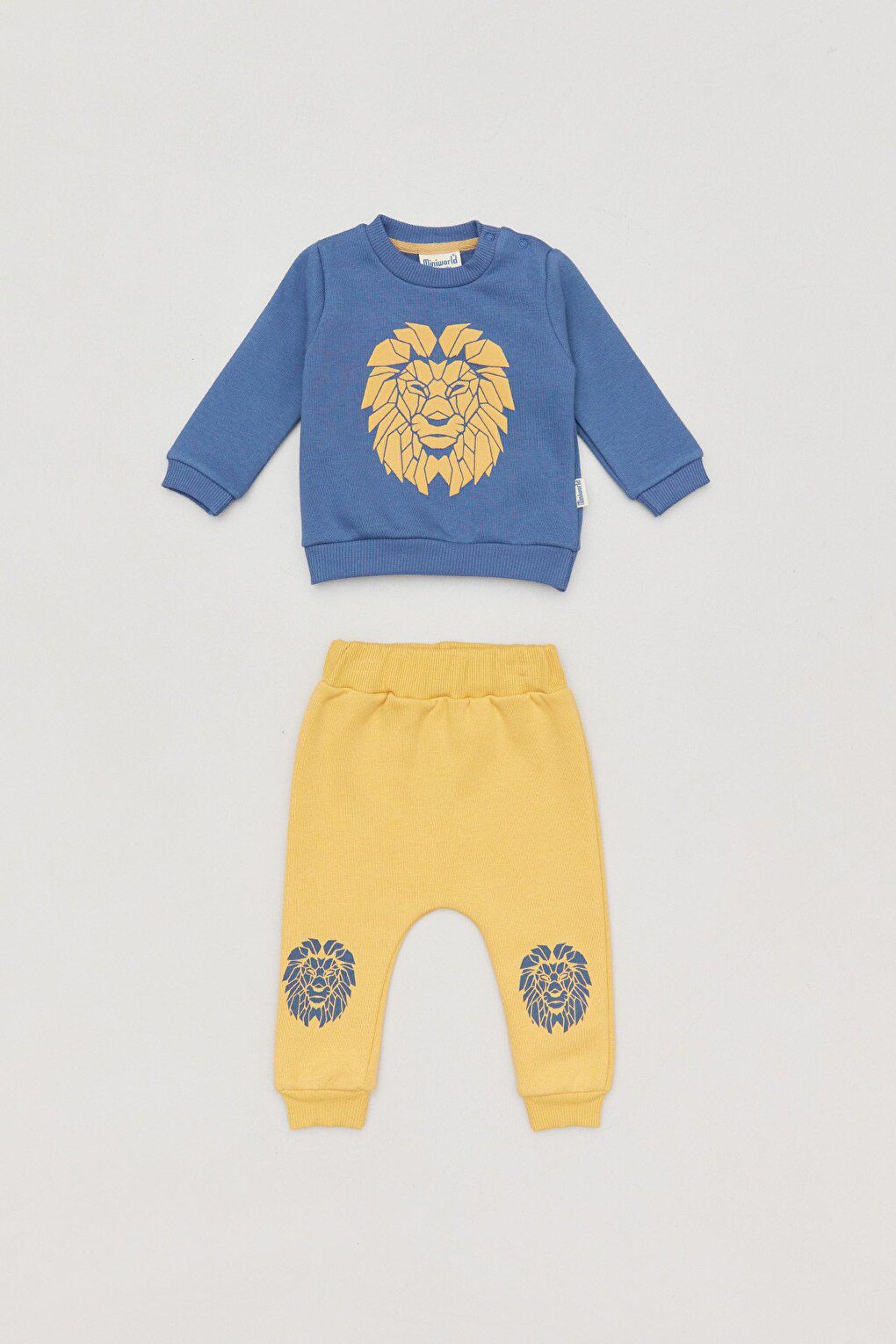 Lion Printed Crew Neck Baby Boy Suit