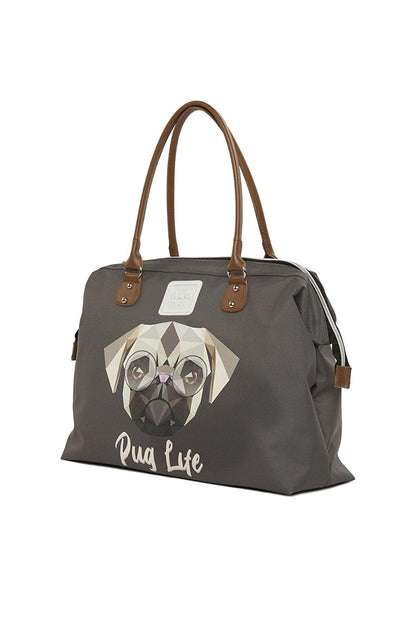 Pug Printed Shoulder Strap Bag