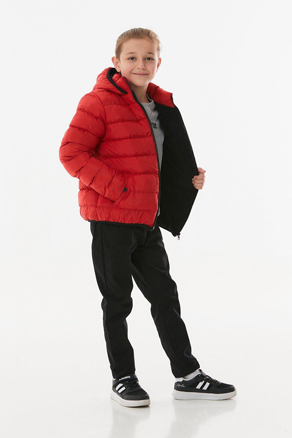 Unisex Children's Puffer Coat with Hooded Zipper