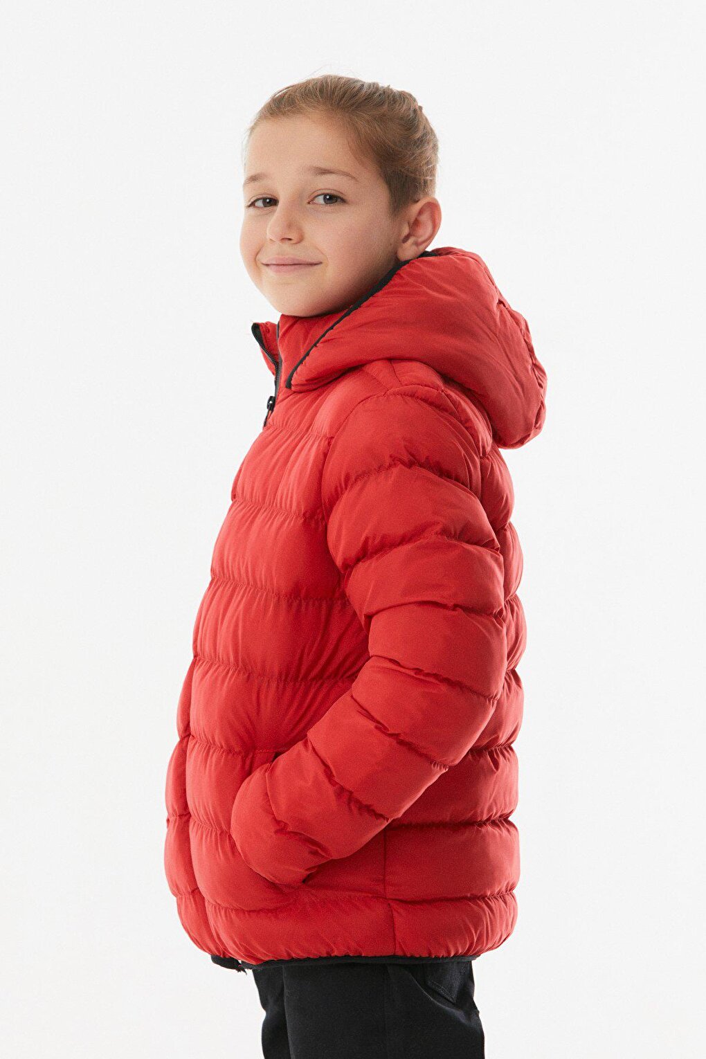 Unisex Children's Puffer Coat with Hooded Zipper