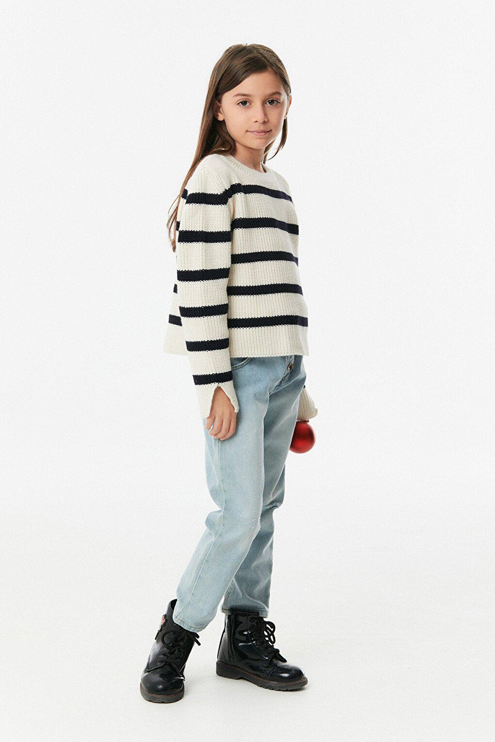 Striped Girl's Knitwear Sweater