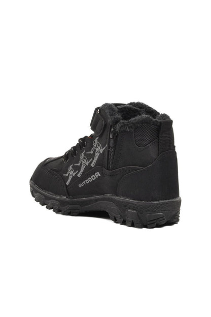 Black Fur Inside Boy's Boots 571-F