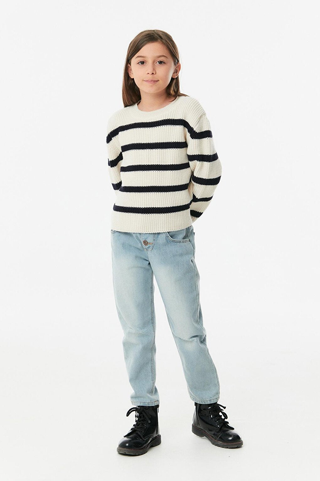 Striped Girl's Knitwear Sweater