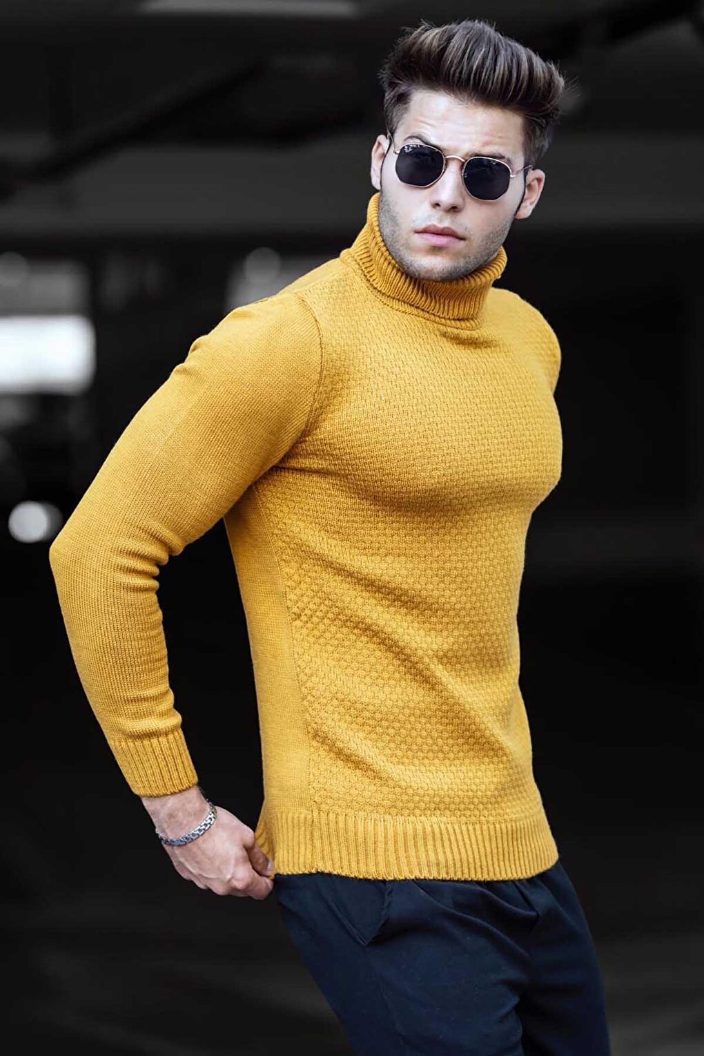 Mustard Turtleneck Sweater 4659