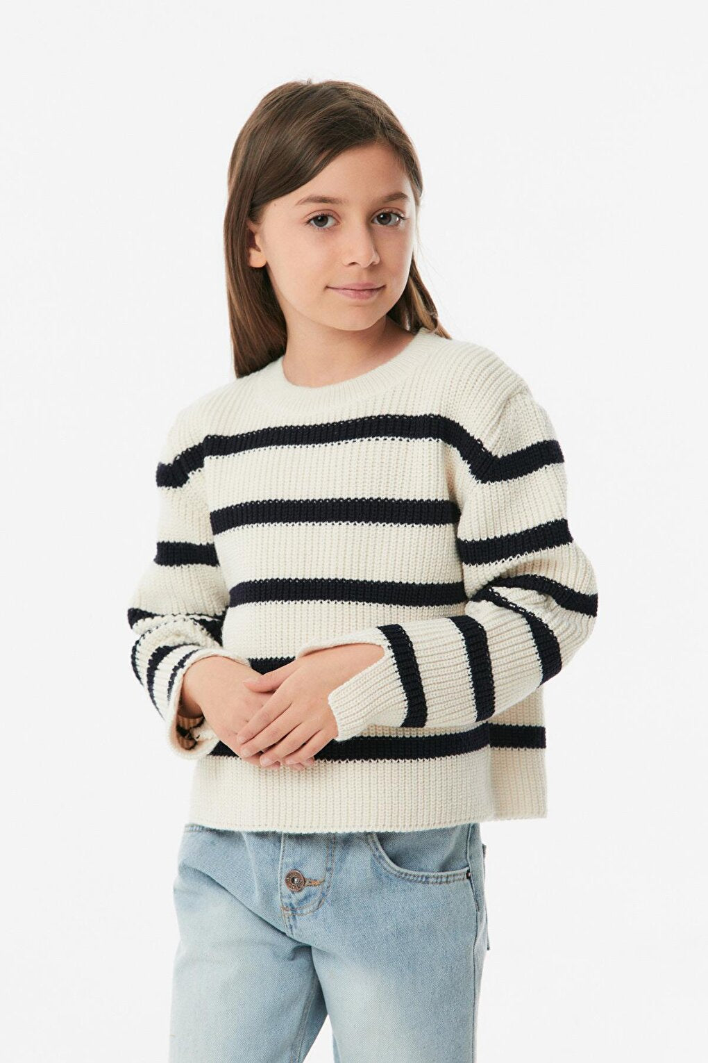 Striped Girl's Knitwear Sweater