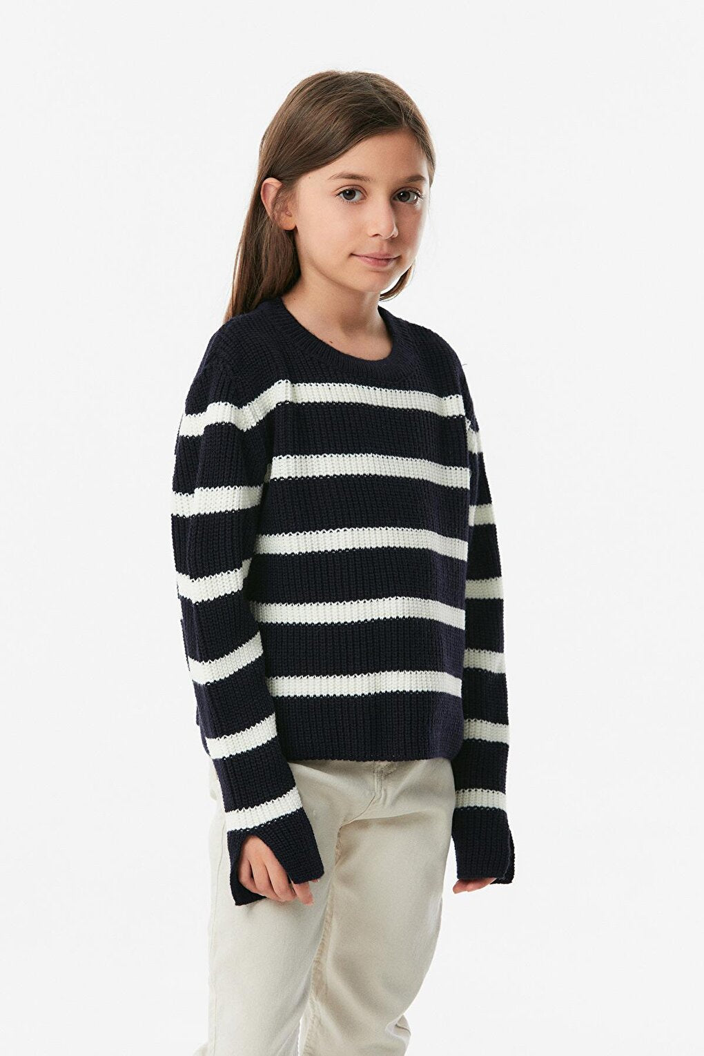 Striped Girl's Knitwear Sweater