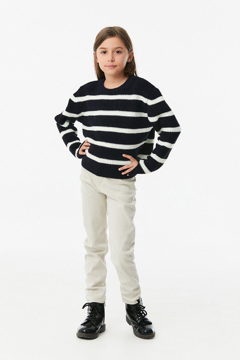 Striped Girl's Knitwear Sweater