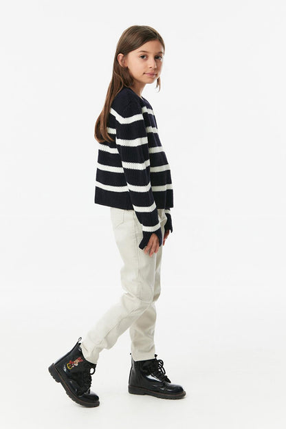 Striped Girl's Knitwear Sweater