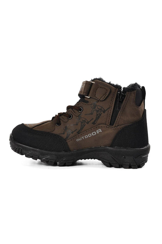 Brown Fur Boys' Boots 571-F