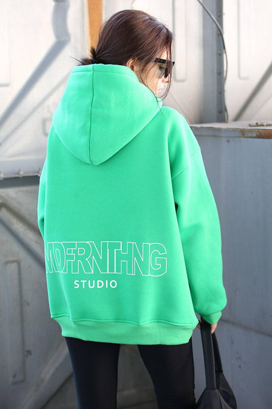 Green Printed Oversize Sweatshirt MG1287