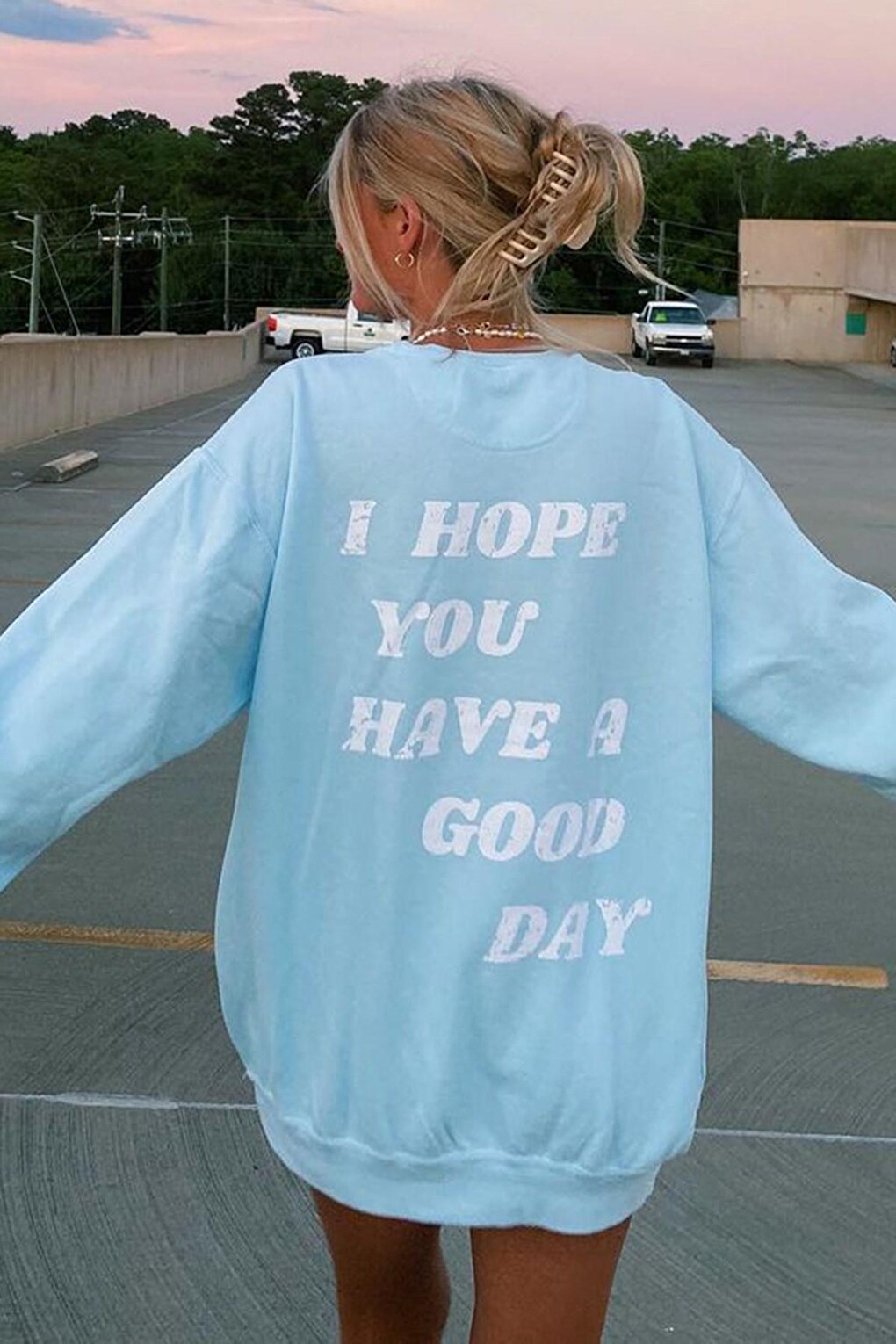 Blue Back Printed Sweatshirt MG1219