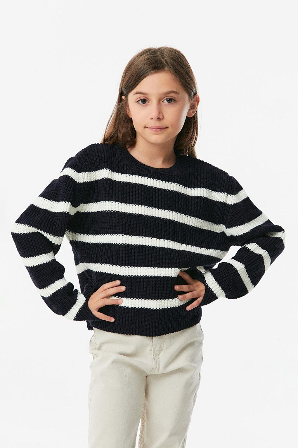 Striped Girl's Knitwear Sweater