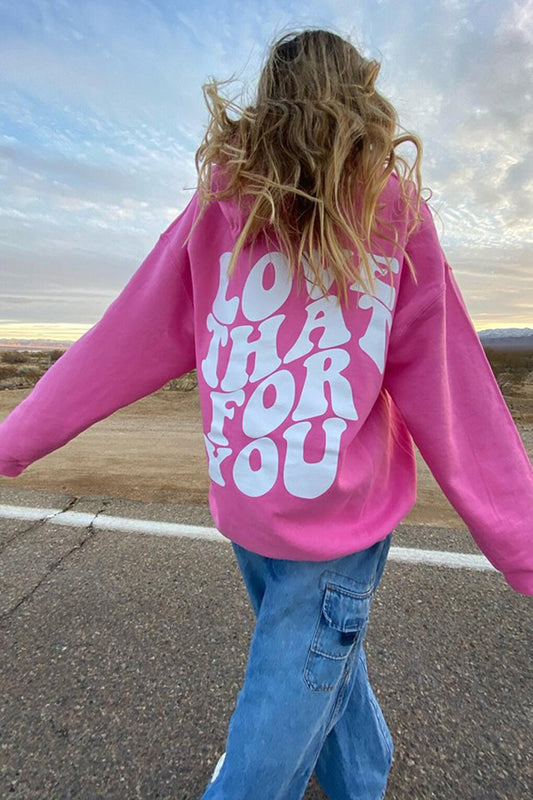 Pink Back Printed Sweatshirt MG1220