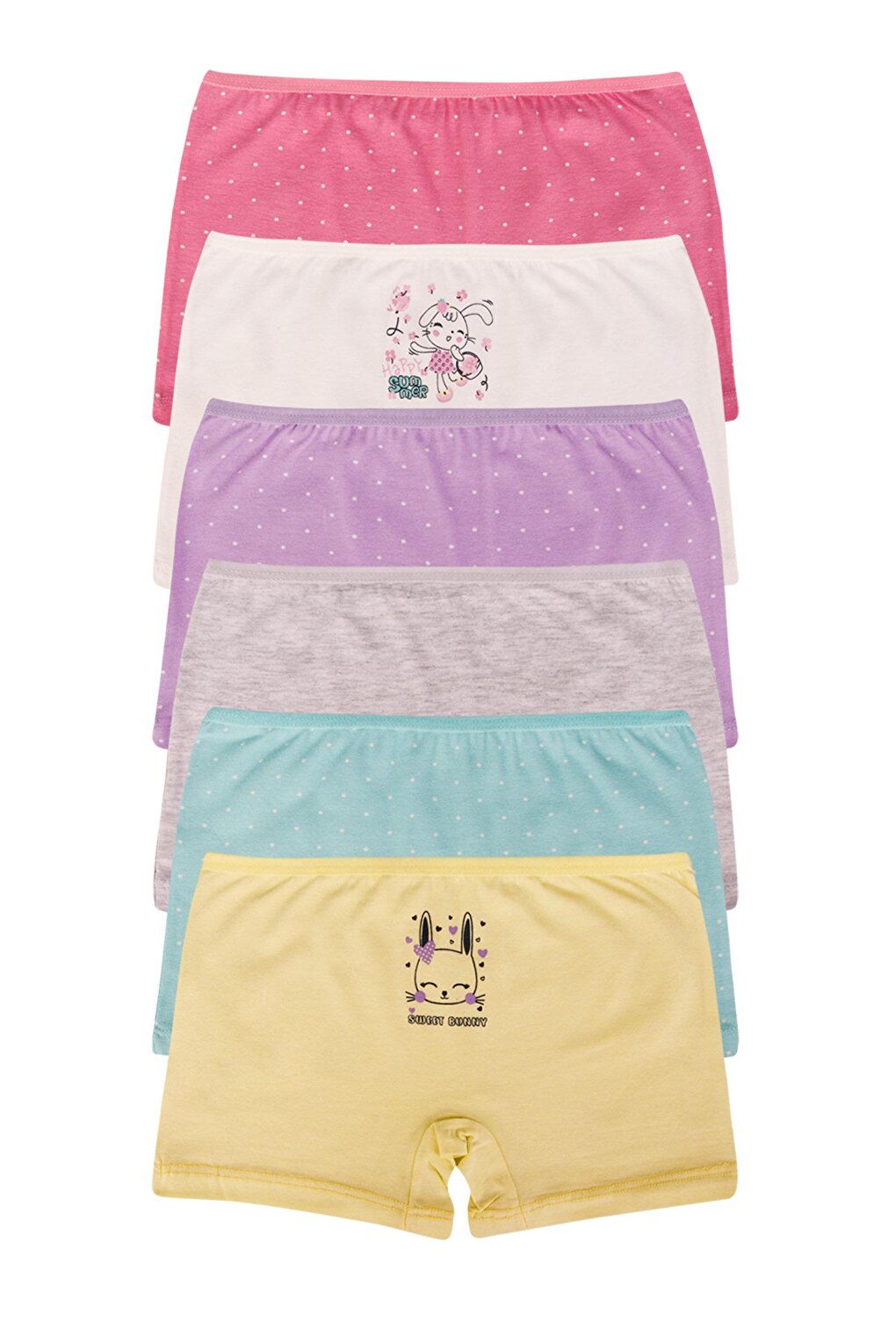 Girl's Cotton Boxers Pack of 6