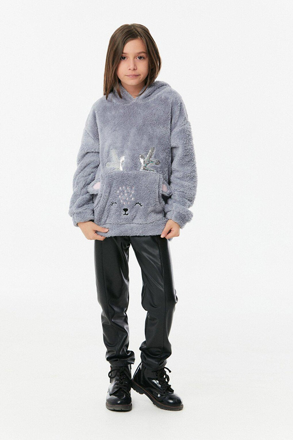 Sequined Embroidered Girls Sweatshirt