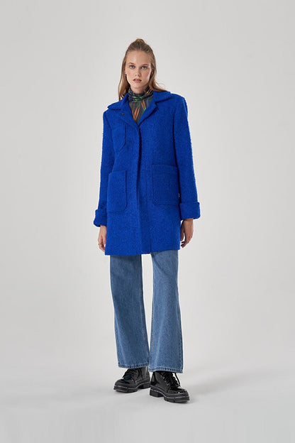 Boucle Colored Lining Saks Coat