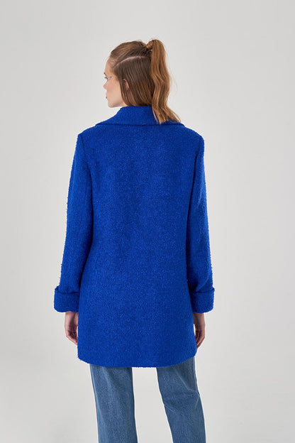 Boucle Colored Lining Saks Coat