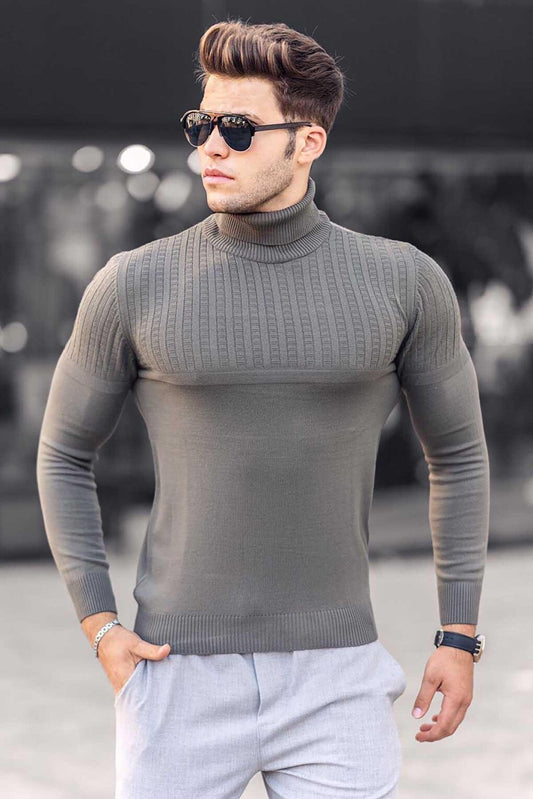 Khaki Turtleneck Sweater 4677