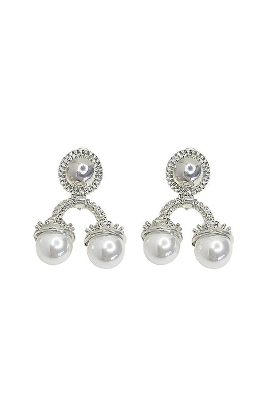 Comparstita Pearl Gold Plated Retro Women's Earrings