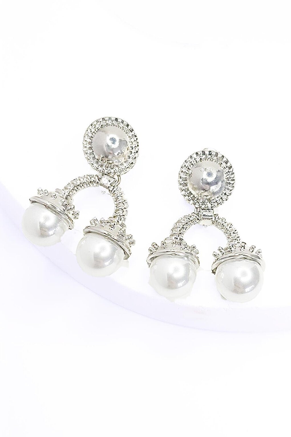 Comparstita Pearl Gold Plated Retro Women's Earrings