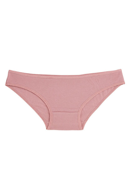 Mixed Ribbed Rose Red Gray Blue 3-Piece Panties 128