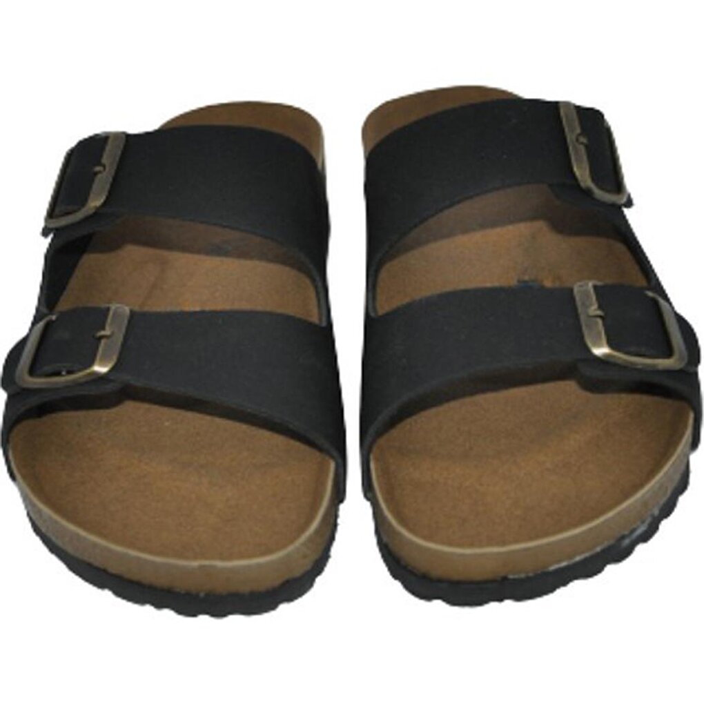 Anatomical Sole Adjustable Double Buckle Men's Slippers A5152-19 Coffee