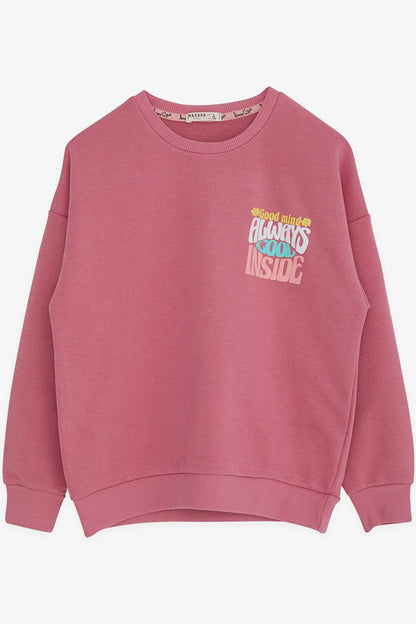 Girl's Sweatshirt Colorful Text Printed Cherry Rotten (Ages 8-14)