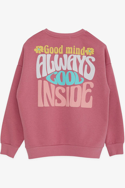 Girl's Sweatshirt Colorful Text Printed Cherry Rotten (Ages 8-14)