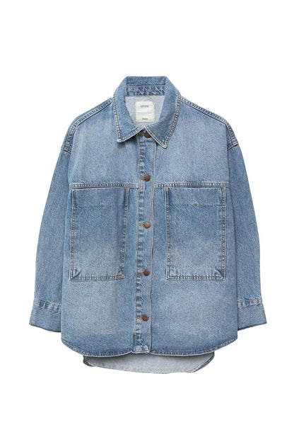 Large Pocket Jean Jacket Blue