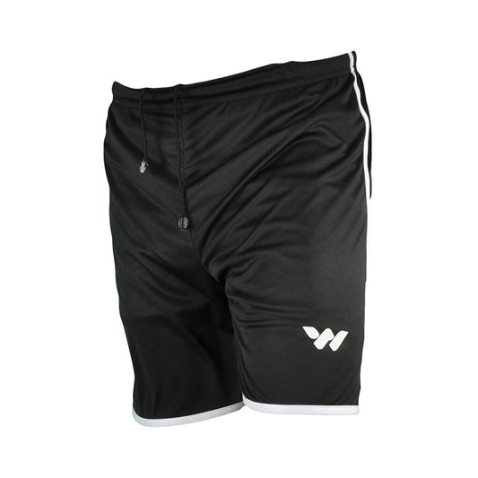 20202 Black-White Polyester Men's Sports Shorts