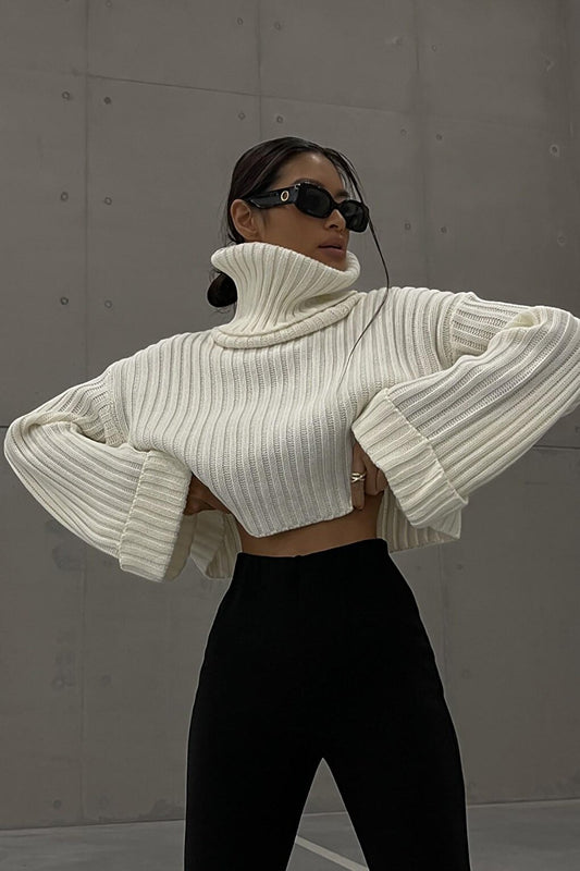 White Turtleneck Sweater MG1402