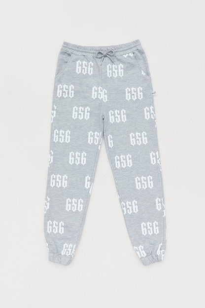 Printed Waist Tied Jogger Sweatpants