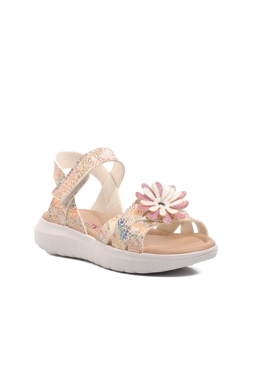 Copper Glittery Velcro Girls Sandals 8010-F