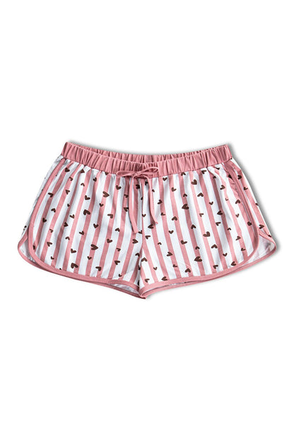 Cotton Patterned Women's Mini Shorts with Piping